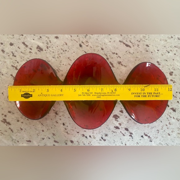 WOVO Twist Relish Tray, Ruby Red Plastic, Fun Vintage Style - Picture 4 of 6